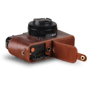 Resim MegaGear FUJİFİLM X-E4 Tek Dip Hakiki Deri Fotoğraf Makinesi Kılıfı 