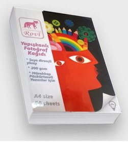 Resim Yapışkanlı Sticker Fotoğraf Kağıdı Parlak Epson-Canon-Hp-Brother A4 50 Yaprak 