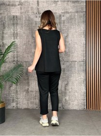 Resim Kokosh moda Kadın Askılı Yuvarlak Yaka Viskon Iki Iplik Bluz Ve Eşofman Altı Ikili Takım 
