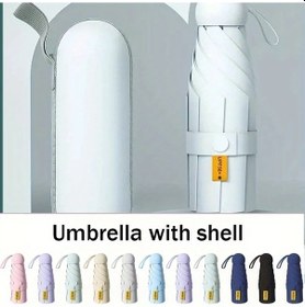 Resim Dashanshop Hafif Beyaz Şık Rüzgara Dayanıklı 6 Bölmeli Seyahat Şemsiyesi 