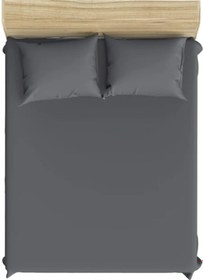 Resim Mer-Tim Pamuklu Ranforce Kumaş Çift Kişilik Lastikli Çarşaf Takımı 200x200 - Koyu Gri (Koyu Gri / 180x200) 