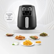 Resim Karaca Air Pro Cook XL 2 in 1 Konuşan Airfryer Black Chrome 4 Kişilik 