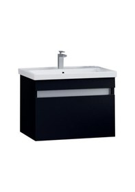 Resim Turkuaz Frame Etajerli Lavabo 65X45Cm Ve More 65 Banyo Dolabı Siyah 