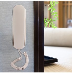 Resim Xindoker Tc990 Abs Materyal Odalar, Oteller, Asansörler İçin Duvar/masaya Monte Edilebilir Konuşma Kalitesi Artırılmış Bej Telefon 