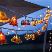 Resim 10 LED'li Otobüs Işıklı Dizisi - Sıcak Beyaz Parıltılı, Kırmızı ve Sarı Vintage Otobüs Tasarımlı Pille Çalışan Akrilik Çadır Fenerleri, Dış Mekan Noel, Yılbaşı, Kamp ve Bahçe Dekoru için (Piller Dahil Değildir) 