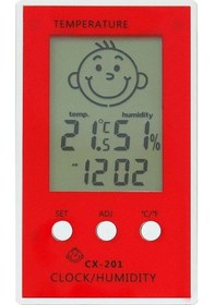 Resim Çocuklar İçin İç Mekan Termometre Ve Nem Ölçer Saatli Thr111 