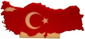 Resim Türkiye Haritası Masaüstü Dekor - Bayrak Temalı Tasarım - Anlamlı Hediyelik Obje - 3D Baskı 