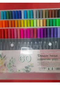 Resim Çift Taraflı Fırça Uçlu Marker Kalem Seti 60lı Set 