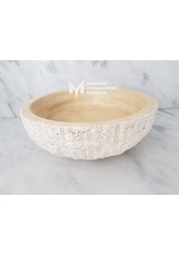 Resim Traverten Dışı Patlatma Yuvarlak Mini Lavabo 