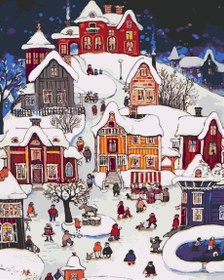 Resim Sayılarla Boyama Seti - Karlı Eğlence - 40x50 