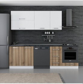 Resim Minar 255 Cm Mutfak Dolabı Beyaz Dore 255-d14 