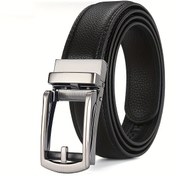 Resim CKIRUV Erkekler için Otomatik Tokalı Kemer - Premium PU Deri, Kabartmalı Dokulu, Kot Pantolonlar, Takım Elbiseler & Resmi Giyim için Ayarlanabilir Uyum - Siyah, Sevgililer Günü Hediyesi, Mardi Gras Hediye, İş Aksesuarı, Modern Aksesuar, Şık Bitiş 