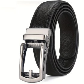 Resim CKIRUV Erkekler için Otomatik Tokalı Kemer - Premium PU Deri, Kabartmalı Dokulu, Kot Pantolonlar, Takım Elbiseler & Resmi Giyim için Ayarlanabilir Uyum - Siyah, Sevgililer Günü Hediyesi, Mardi Gras Hediye, İş Aksesuarı, Modern Aksesuar, Şık Bitiş 