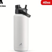 Resim POWCAN 40oz Paslanmaz Çelik İzole Su Şişesi, Yenilenebilir, Sızdırmaz Spor Kadehi, Çok Amaçlı, Yalnızca El Yıkama - Yuvarlak Şekil Elektrik Gerektirmez 