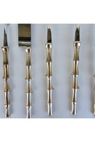 Resim MaviDamla 2 PARÇA PASTA SERVİS SETİ BAMBU MODEL GÜMÜŞ 