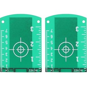 Resim Jeehugo 2 Adet Yeşil Lazer Seviye Hedefi - Manyetik Reflektör Plaka, Abs Malzeme, Uzun Mesafe Görünürlüğü, Ölçekli Santim Ve İnç 