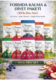 Resim Formda Kalma & Diyet Paketi 10'lu - Dondurularak Kurutulmuş Meyve Freeze Dried 10'lu Mega Set 200 G 
