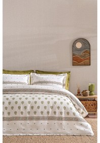 Resim Puffy Lotus Çift Kişilik Pike Takımı - Bej 