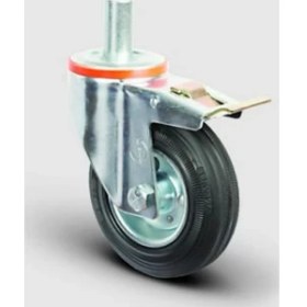 Resim Oynak Frenli Pim Bağlantılı, Burçlu, Kauçuk Hafif Sanayi Tekerleği Çap:25 - Em03 Spr 125F 