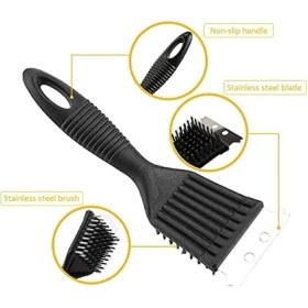 Resim Grains Global Mangal Temizleyici, 2 Paket Metal Mangal Izgara Temizleme Fırçası ve Kazıyıcı. Mangal Mutfak Temizliği Için 30,5 cm ve 20,3 cm Çelik Kıllı Mangal Fırçası, Daha Kolay ve Etkili Temizlik Için 