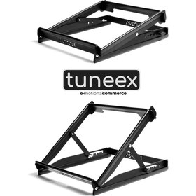 Resim TUNEEX TÜM MODELLERLE UYUMLU METAL 5 AÇIDA KOLAY AYARLANIR NOTEBOOK LAPTOP STANDI YÜKSELTİCİ ALTLIK 