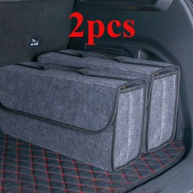 Resim 1/2 Adet Geniş Bagaj Düzenleyici Kutu, Premium Keçe Kumaş, Evrensel Uygulanabilir, Sağlam Depolama Kabı SUV için, Araba, Seyahat Aksesuarları, Kadın ve Erkek Esansiyelleri 