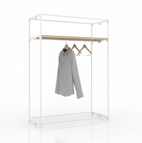 Resim Missidea Ekose Desenli Metal İskeletli Portatif Bez Dolap Karışık 