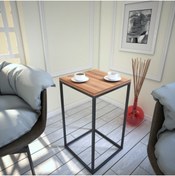 Resim PASİFİC HOME Pure Yan Sehpa, Metal Yan Sehpa ,ceviz 