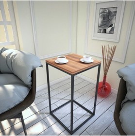Resim PASİFİC HOME Pure Yan Sehpa, Metal Yan Sehpa ,ceviz 