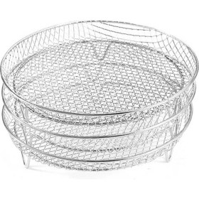 Resim Irenein Air Fryer Özel Izgara Yuvarlak Plaka Üç Katmanlı Istife Edilebilir Tost Buharlı Pişirici 304 Paslanmaz Çelik Şiş Rafı (Yurt Dışından) 