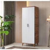 Resim GuneyStore Paris 2 Kapaklı Komple MDF Atlantik Çam-Beyaz Gardırop 