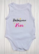 Resim SPACE DRESS Babasının Kızı Baskılı Pamuk Bebek Zıbını 