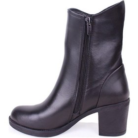 Resim Dagoster Dza07-1314700 Siyah Klasik Topuk Deri Kadın Bot Siyah 
