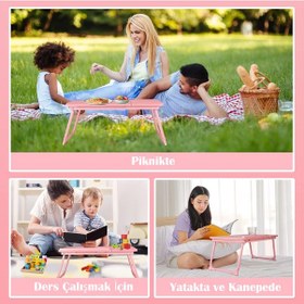 Resim Yükseklik Ayarlı Laptop Çalışma Sehpası Kanepe Koltuk Ve Yatakta Çalışmak İçin Stand Yp 