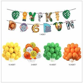 Resim Safari Mini Balon + Banner Seti 