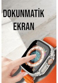 Resim Bluetooth Bağlantılı 49mm Dokunmatik Akıllı Saat Sağlık Ve Spor Takip Özellikli 