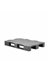 Resim Palet Plastik 80x120x15 Cm 9,5 Kg Hijyenik (euro ) Yük Taşıma I Pul Desen Üzeri Kapalı Gri 