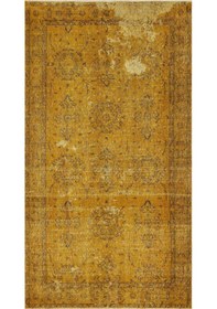 Resim Büyüleyici Vintage El Yapımı Ipek Pers Fransız Kilim Eskitme Eskitme Halısı - 110x203 Cm 9937 