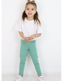 Resim Miababy Basic Kız Çocuk Tayt %100 Pamuk 6 Ay 5 Yaş Yeşil 