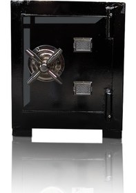 Resim Mywondry Çelik Para Kasası 55 Cm Siyah Gri Çizgili 