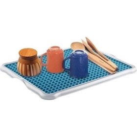 Resim K-Yonlineticaret Pratik Lavabo Tezgah Üstü Bulaşık Kurutmalığı Süzmatik 22X40 cm 