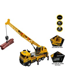 Resim AnDen Toys Çek Bırak Işıklı ve Sesli 1:28 2 Asorti Kamyon Kule Vinç 