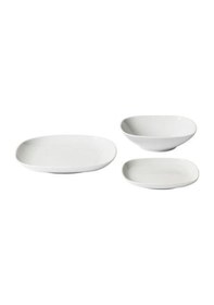 Resim 18 Parça Vardera Yemek Takımı Meridyendukkan Beyaz Renk Feldspat Porselen Kare 