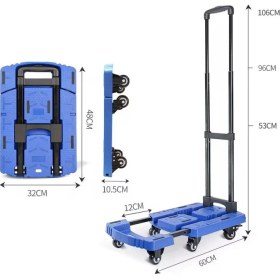 Resim Balatlı Katlanabilir ve Ayarlanabilir Taşıma Arabası 200 kg 