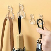 Resim 2 Adet Sevimli Kedi Şeklinde Yapışkan Kancalar - Kolay Kurulum, Delme Gerektirmez - Mutfak, Banyo, Ofis'te Kemerler, Anahtarlar & Daha Fazlasını Asmak İçin Mükemmel - Boho Tarzı, Plastik, Çoklu Tatil Dekoru 