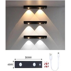 Resim Hareket Sensörlü - Dekoratif Gece Lambası Usb Şarjlı 30 Cm Siyah 