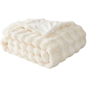 Resim Tüylü, Tüylü Suni Kürk Battaniye, Hafif Sevimli Battaniye, 1 Beyaz Parça 
