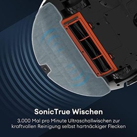 Resim Ultenic D6s Robot Vacuum Cleaner, Vibration Mopping, 3000Pa Strong Suction, Super Slim, APP Control, Ideal for Pet Hair, Hard Floors and Carpets 