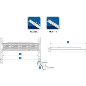 Resim Synology Sliding Rail Kit For 1U,2U,3U Server Rks1317 