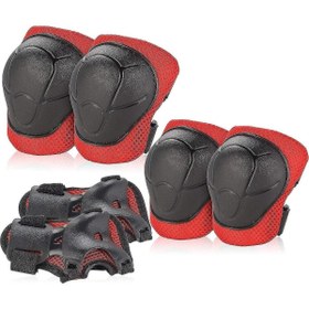 Resim Hepta Collection Lrs Store Koruyucu Dizlik Dirseklik El Koruyucu Set 6 PArça Bisiklet Scooter Paten Koruma 4-12 Yaş, 